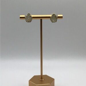 Kendra Scott White & Gold Druzy Earrings